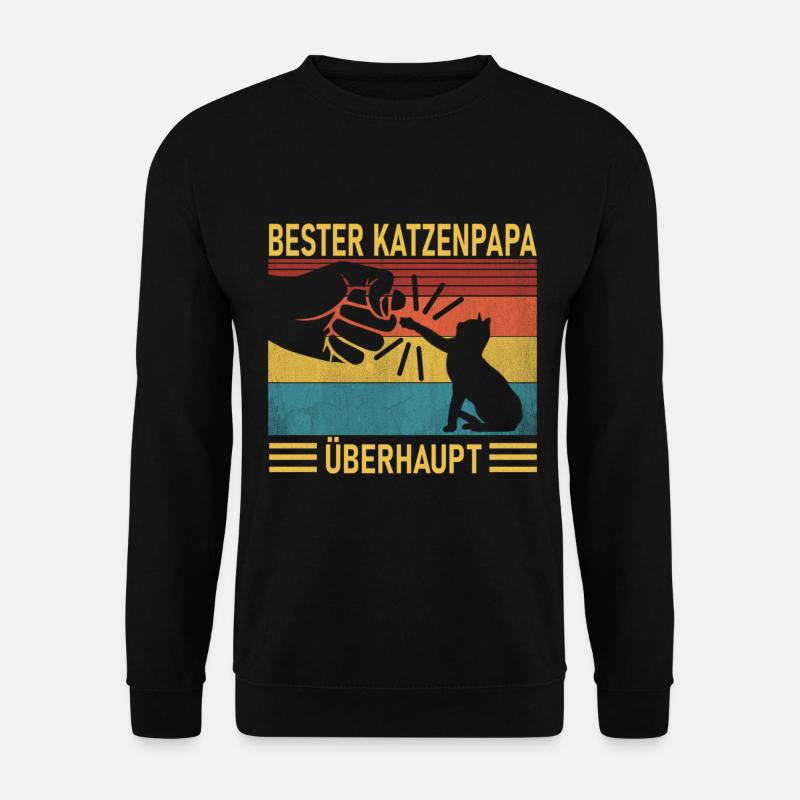 Katzenpapa Katzenvater Katzen Männer Geschenk - Unisex Pullover - Schwarz