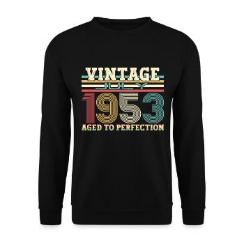 Millésime Juillet 1953 69ème anniversaire Hommes 69 ans - Sweat-shirt Unisexe - noir - Devant - Alina (178cm) & Michal (187cm)