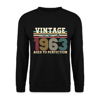 Vintage July 1963 59th birthday Men 59 years - Unisex Sweatshirt - black - Front - Alina (178cm) & Michal (187cm)