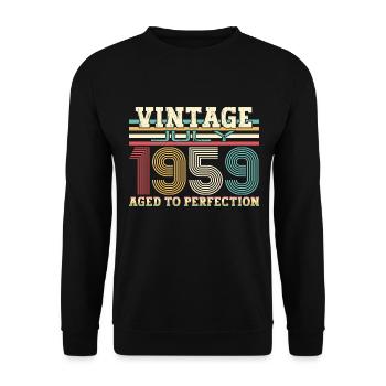 Millésime Juillet 1959 63ème anniversaire Hommes 63 ans - Sweat-shirt Unisexe - noir - Devant - Alina (178cm) & Michal (187cm)