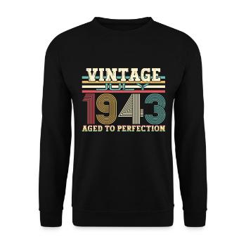 Millésime Juillet 1943 79ème anniversaire Hommes 79 ans - Sweat-shirt Unisexe - noir - Devant - Alina (178cm) & Michal (187cm)