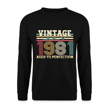Vintage July 1981 41st birthday Men 41 years - Unisex Sweatshirt - black - Front - Alina (178cm) & Michal (187cm)