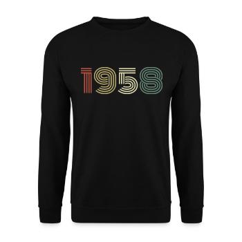 1958 Birthday Vintage 1958 Gift 1958 - Unisex Sweatshirt - black - Front - Alina (178cm) & Michal (187cm)