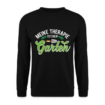 Garten Therapie Geschenk - Unisex Pullover - Schwarz - Vorne - Alina (178cm) & Michal (187cm)