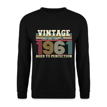 Millésime Juillet 1961 61ème anniversaire Hommes 61 ans - Sweat-shirt Unisexe - noir - Devant - Alina (178cm) & Michal (187cm)