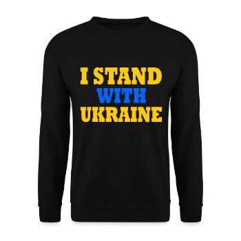 I stand with ukraine - Unisex Pullover - Schwarz - Vorne - Alina (178cm) & Michal (187cm)