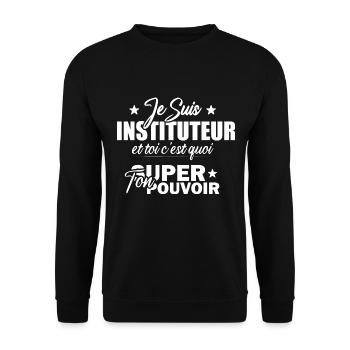 Instituteur / Professeur école cadeau enseignant - Sweat-shirt Unisexe - noir - Devant - Alina (178cm) & Michal (187cm)