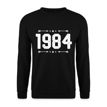 Millésime 1984 Millésime 41ème anniversaire 1984 - Sweat-shirt Unisexe - noir - Devant - Alina (178cm) & Michal (187cm)