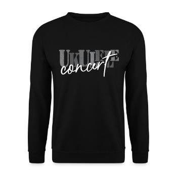 Ukulélé de concert Noir Blanc - Sweat-shirt Unisexe - noir - Devant - Alina (178cm) & Michal (187cm)