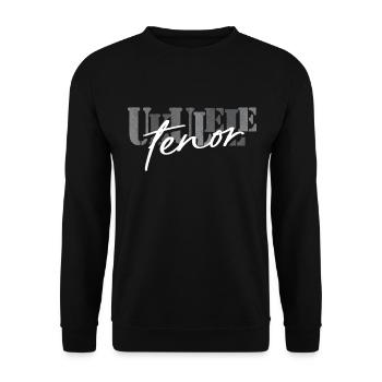 Tenor Ukulele schwarz weiß - Unisex Pullover - Schwarz - Vorne - Alina (178cm) & Michal (187cm)
