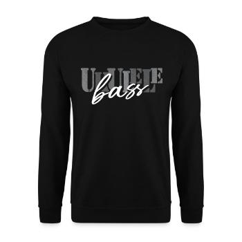 Ukulele Bass schwarz-weiß - Unisex Pullover - Schwarz - Vorne - Alina (178cm) & Michal (187cm)