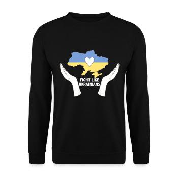 Fight Like Ukrainians - Unisex Sweatshirt - black - Front - Alina (178cm) & Michal (187cm)