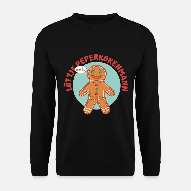 Lüttje Peperkokenmann Plattdeutsch - Unisex Pullover - Schwarz