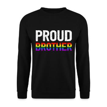 Proud Brother - Unisex Pullover - Schwarz - Vorne - Alina (178cm) & Michal (187cm)