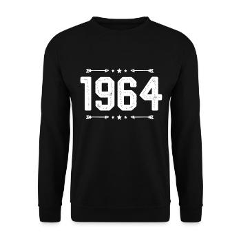 Millésime 1964 Millésime 61ème anniversaire 1964 - Sweat-shirt Unisexe - noir - Devant - Alina (178cm) & Michal (187cm)