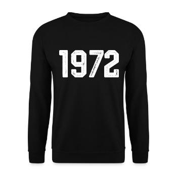 1972 Jahrgang geboren Vintage 1972 Geburtstag 1972 - Unisex Pullover - Schwarz - Vorne - Alina (178cm) & Michal (187cm)
