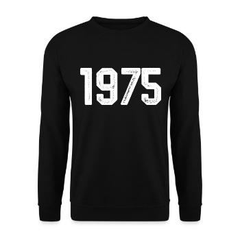 1975 Vintage Né Millésime 1975 Anniversaire 1975 - Sweat-shirt Unisexe - noir - Devant - Alina (178cm) & Michal (187cm)