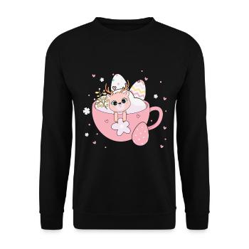 BOW Ostern Chibi Cup 01 - Unisex Pullover - Schwarz - Vorne - Alina (178cm) & Michal (187cm)