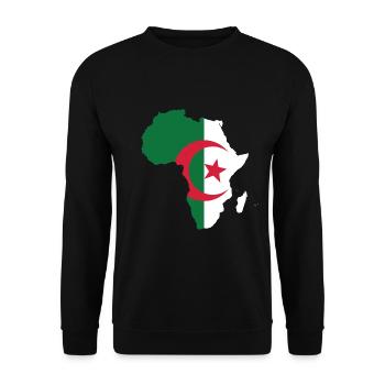 Flag of Algeria of love in map of Africa - Unisex Sweatshirt - black - Front - Alina (178cm) & Michal (187cm)