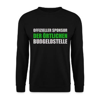 Offizieller Sponsor der Örtlichen Bußgeldstelle - Unisex Pullover - Schwarz - Vorne - Alina (178cm) & Michal (187cm)