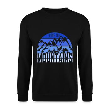 Mountains, Mountains, Gift - Unisex Sweatshirt - black - Front - Alina (178cm) & Michal (187cm)