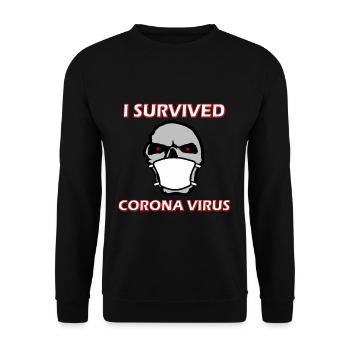 I survived Corona Virus, Coronavirus, Covid-19 - Unisex Sweatshirt - black - Front - Alina (178cm) & Michal (187cm)