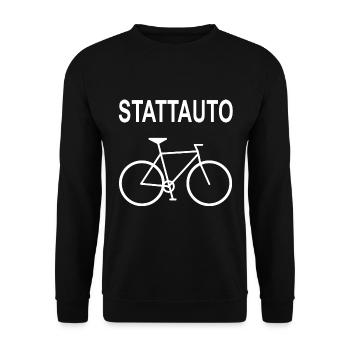 Stattauto Fahrrad E-Bike statt Auto - Unisex Pullover - Schwarz - Vorne - Alina (178cm) & Michal (187cm)