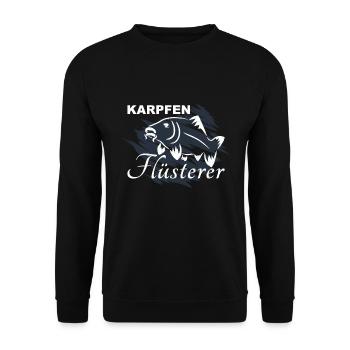 Karpfen Flüsterer - Unisex Pullover - Schwarz - Vorne - Alina (178cm) & Michal (187cm)
