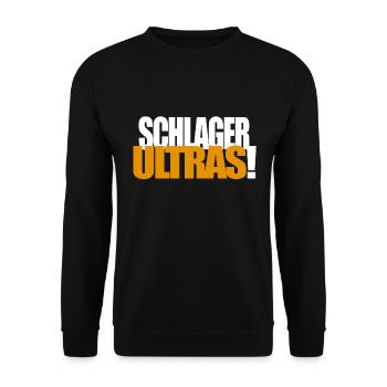 Schlager Ultras, Mikrofon. Musik, Musiker, Lustig - Unisex Pullover - Schwarz - Vorne - Alina (178cm) & Michal (187cm)