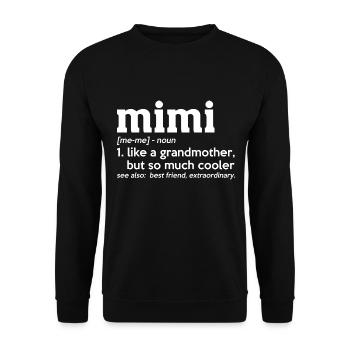 Mimi wie eine Großmutter, aber so viel cooleres T-Shirt - Unisex Pullover - Schwarz - Vorne - Alina (178cm) & Michal (187cm)