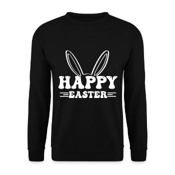 Joyeuses Pâques - Oreilles de lapin de Pâques - Sweat-shirt Unisexe - noir - Devant - Alina (178cm) & Michal (187cm)