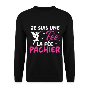 Je Suis Une Fee La Fee Pachier Humour Humoristique - Sweat-shirt Unisexe - noir - Devant - Alina (178cm) & Michal (187cm)