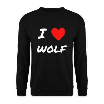 I LOVE WOLF - Sweat-shirt Unisexe - noir - Devant - Alina (178cm) & Michal (187cm)