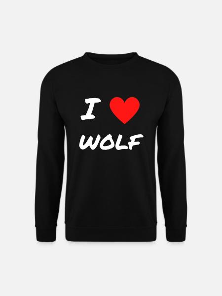 I LOVE WOLF - Sweat-shirt Unisexe - noir