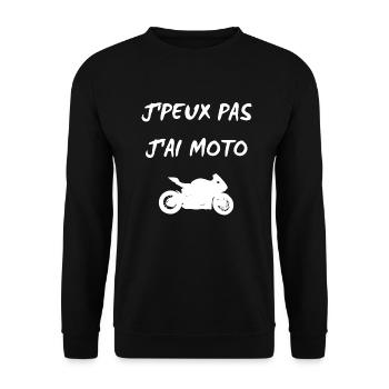 JE PEUX PAS J'AI MOTO - Sweat-shirt Unisexe - noir - Devant - Alina (178cm) & Michal (187cm)