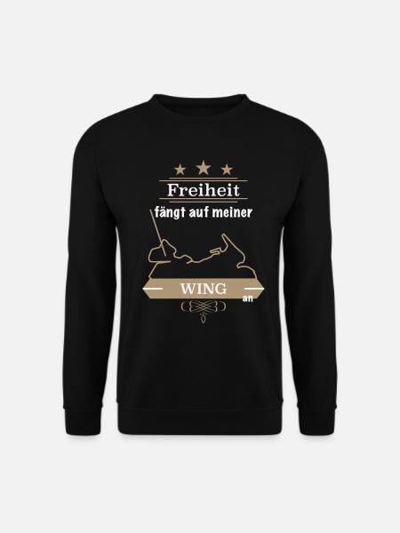 Biker Motorrad Spruch Goldwing Gold Wing Freiheit - Unisex Pullover - Schwarz
