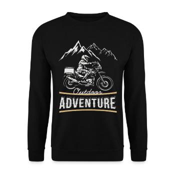 Outdoor Adventure Cross Motorcycle Enduro - Unisex Sweatshirt - black - Front - Alina (178cm) & Michal (187cm)