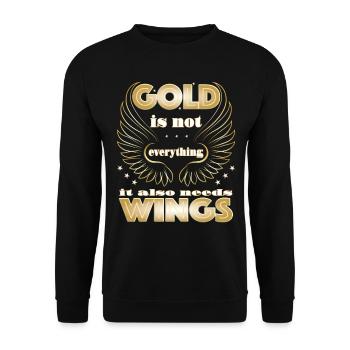 L’or n’est pas tout ce dont il a besoin Wings - Sweat-shirt Unisexe - noir - Devant - Alina (178cm) & Michal (187cm)