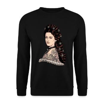 Impératrice Elisabeth d’Autriche - Hipster Sissi - Sweat-shirt Unisexe - noir - Devant - Alina (178cm) & Michal (187cm)