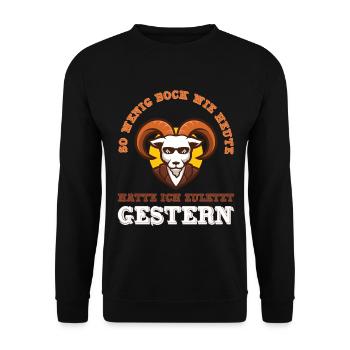 So wenig Bock / Null Bock / Keine Lust / - Unisex Pullover - Schwarz - Vorne - Alina (178cm) & Michal (187cm)