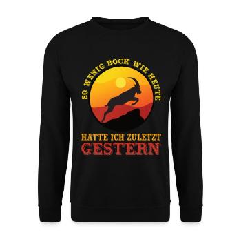 So wenig Bock / Null Bock / Keine Lust - Unisex Pullover - Schwarz - Vorne - Alina (178cm) & Michal (187cm)