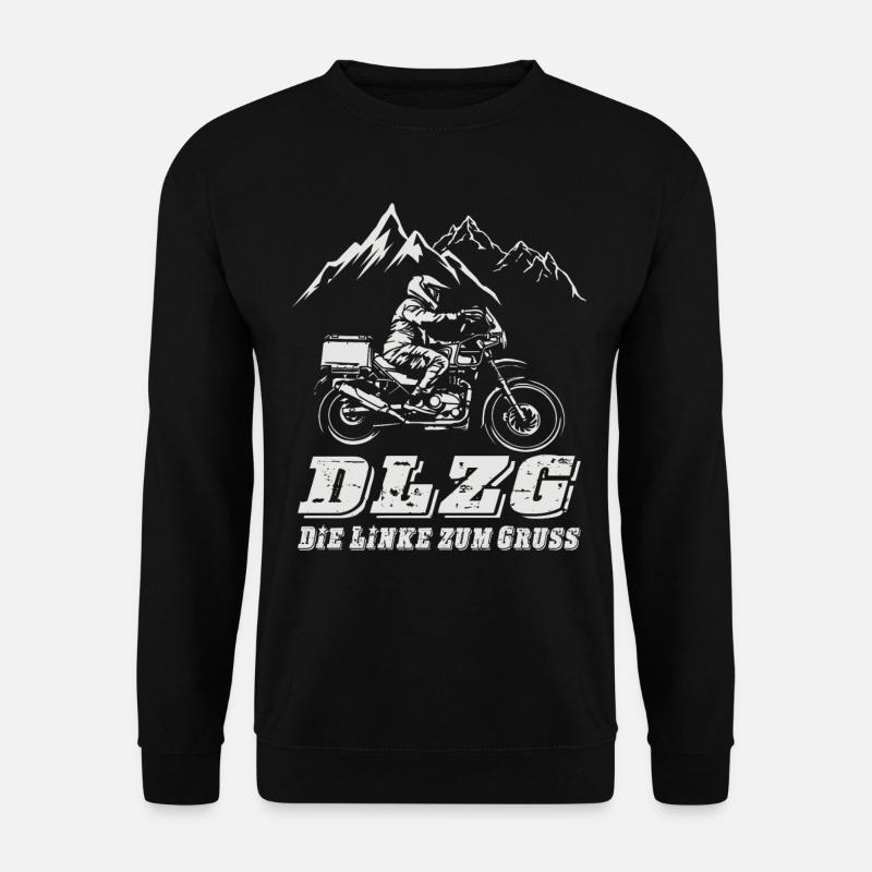DLZG Die Linke zum Gruß Adventure Motorrad Bike - Unisex Pullover - Schwarz