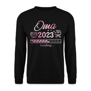 Grandma 2023 loading offspring pregnancy - Unisex Sweatshirt - black - Front - Alina (178cm) & Michal (187cm)