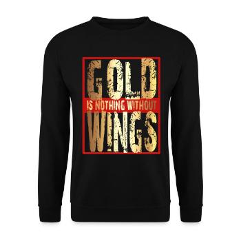 L’or n’est rien sans ailes / aile d’or - Sweat-shirt Unisexe - noir - Devant - Alina (178cm) & Michal (187cm)