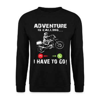 Adventure calls Motorcycle Adventure Bike - Unisex Sweatshirt - black - Front - Alina (178cm) & Michal (187cm)