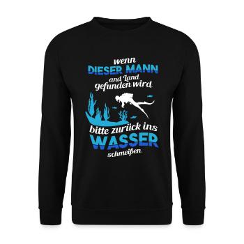 Taucher Scuba tauchen Apnoe freitauchen Tauch Meer - Unisex Pullover - Schwarz - Vorne - Alina (178cm) & Michal (187cm)