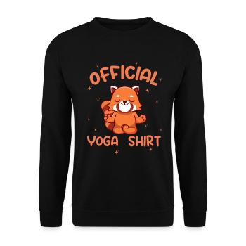 Official Yoga Shirt Fox Meditation Namaste Om - Unisex Sweatshirt - black - Front - Alina (178cm) & Michal (187cm)