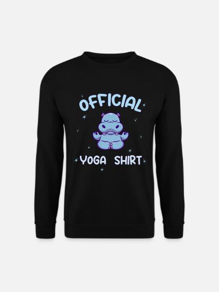 Official Yoga Shirt Hippo Meditation Namaste Om - Unisex Sweatshirt - black