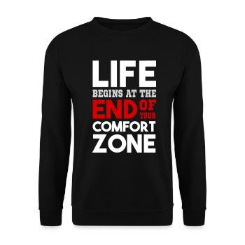 Comfort Zone Training Workout Gym Sport Motivation - Sweat-shirt Unisexe - noir - Devant - Alina (178cm) & Michal (187cm)