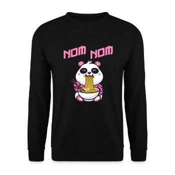Nom Nom China Instant Ramen Noodles Pasta Panda Fan - Unisex Sweatshirt - black - Front - Alina (178cm) & Michal (187cm)